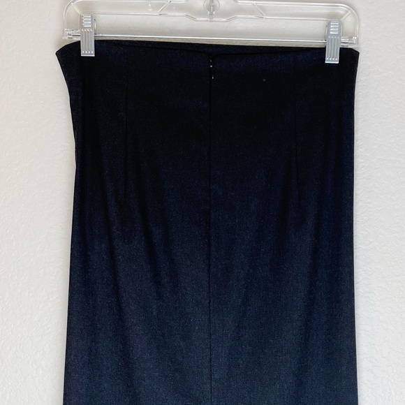 ZARA Ruched Side Charcoal Gray Midi Pencil Skirt Medium Classic Trendy - Picture 10 of 15